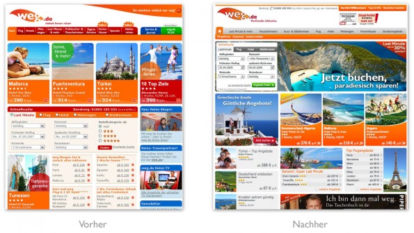 Design - weg.de Vorher und Nachher