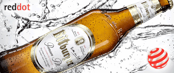 Design - red dot award für Bitburger Premium Flasche