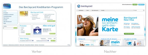 Design - barclaycard.de vorher nachher