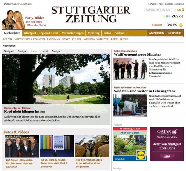 Relaunch der Stuttgarter Zeitung Online
